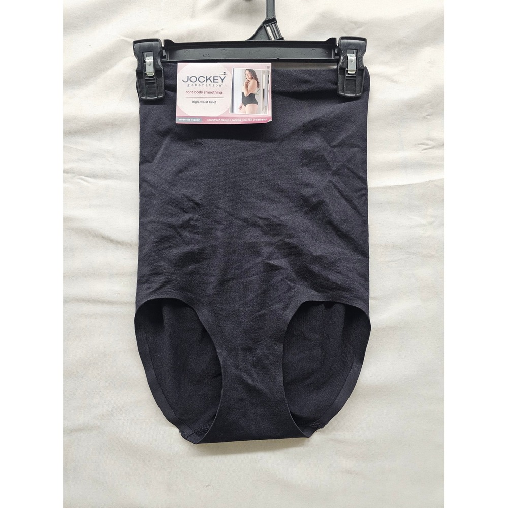 Jockey Generation Womens High Waist Brief Shapewear Black Nylon Blend Size M